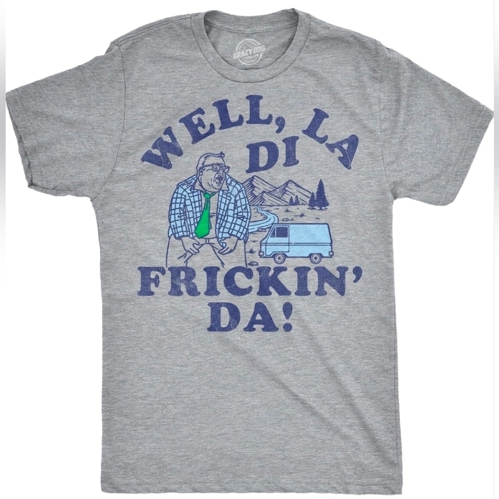 Chris Farley 'Well, La Di Frickin' Da! Men's Large Graphic Tee, New Without Tags - Picture 1 of 3
